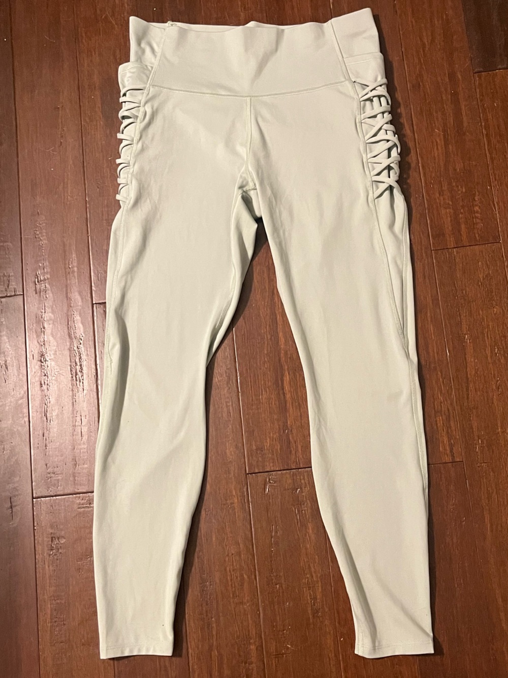 all in motion Light Green Leggings with Side Lace-Up Panels
